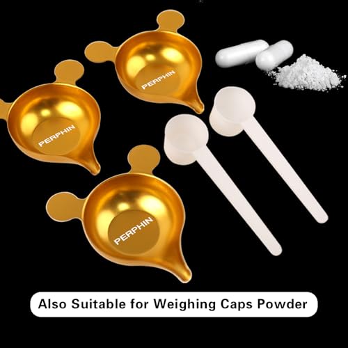metal powder pan with scoop deeper design non-stick and pour easily metal weighing boats for supplement lab spice medication use with electronic scalespowder dispensers