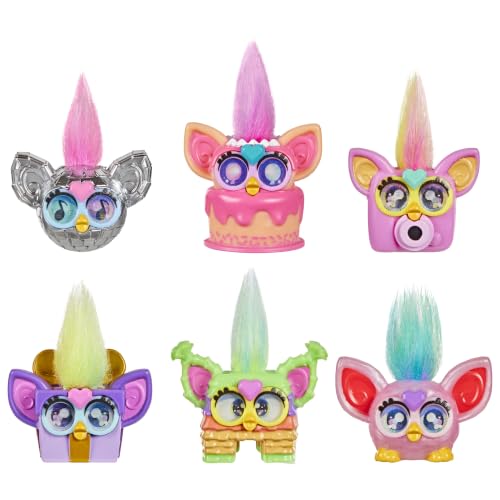 Furby Minis, Pack de 6 Figuras de 2,5 cm, Juguetes coleccionables para niños y niñas a Partir de 5 años