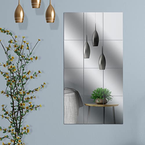 12 Stück Spiegelfolienfolien Wandaufkleber Spiegel Selbstklebende flexible...