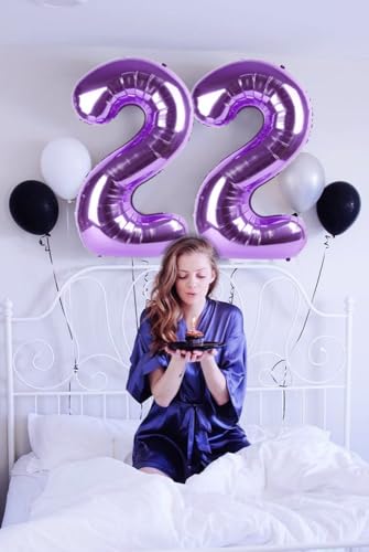 Image of Number Balloons Purple 13 Balloon 40 inch for 13 31 Birthday Decoration | Saturated Color, Large 40 in, With Straw & Hanging Hole, For Back-to-School Season, Wedding, Christmas, New Year, Anniversary