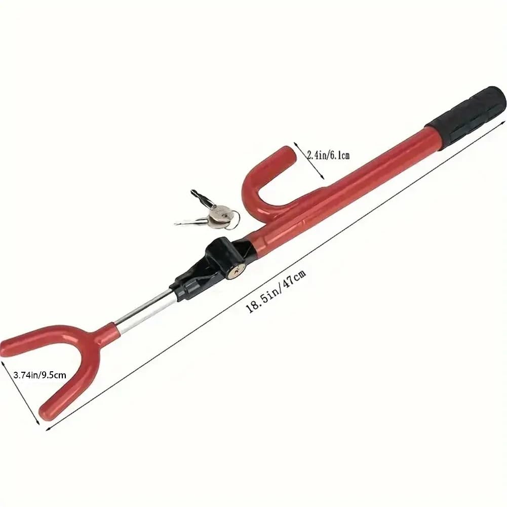 Antivols auto Serrure de volant télescopique en forme U, longueur réglable, serrure sécurité robuste pour voiture, antivol