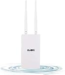 KuWFi 4G Router with SIM Slot, 300Mbps High Speed, Outdoor Router Coverage 2 Detachable Antennas, Support APN, SIM Plug and Play, for Security Cameras, Garden, Business