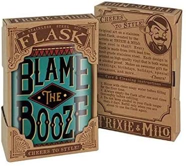 Miniatura 2 de Blame the Booze - Petaca de acero inoxidable de 8 onzas para licor, viene en una caja de regalo, diseño a prueba de fugas, fácil de limpiar, 3.75 x