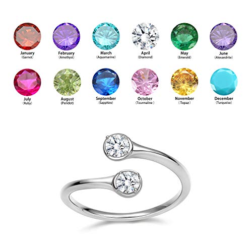 EAMTI Wrap Adjustable 925 Sterling Silver Turquoise Cubic Zirconia Decmeber Birthstone Wedding Engagement Ring3