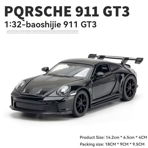 Image of 1 /32 Porche 911 GT3 RS Sport Model Luxury Car Toy Metal Pull Back Diecast Car with Openable Door and Sound Light, Gifts Toys for Kids【 Red 】