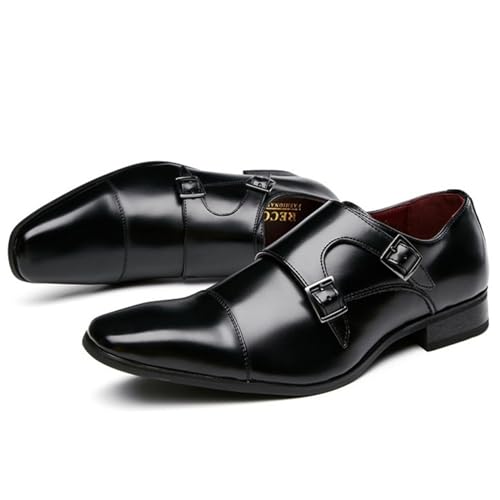 Men's Classic Business Leather Buckle Oxford Shoes Casual and Comfortable Leather Non Slip Office Formal Leather Shoes