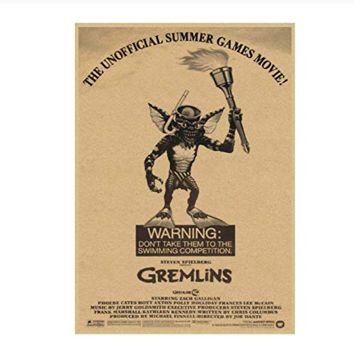DPFRY Cuadro En Lienzo Fantasía Película De Terror Gremlins Póster E Impresión Estilo Retro Arte Decorativo De La Pared Pegatinas Carteles para El Hogar Kz884Xw 40X60Cm Sin Marco