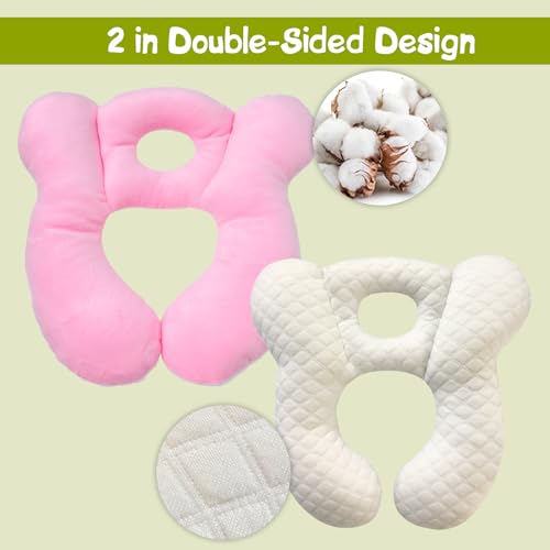 Image of Baby Travel Pillow, Infant Kid's Cushion Soft and Skin Friendly for Car Seat, Pushchair and Stroller (Plush Pink)