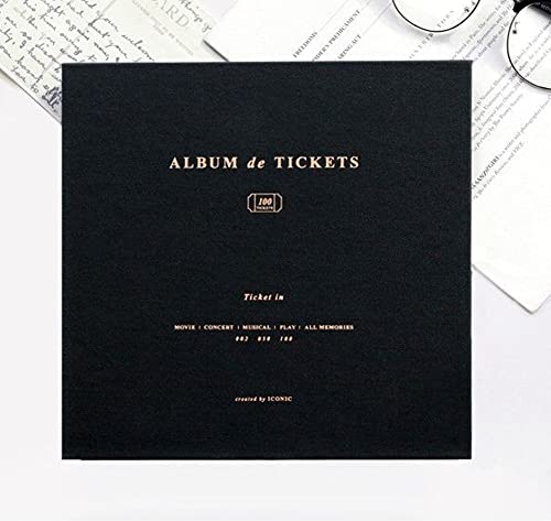 Ticket Stub Holder Concert Sports Collection Album Diary Organizer Storage Book (Black)