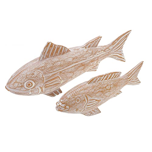 Ornement de poisson de style océan pour décoration de table nautique, lot de 2 figurines marine