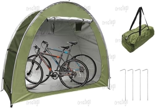 Ornatego ���]�ԃe���g �T�C�N���n�E�X 1�`2��p ���O���]�Ԏ��[ �K���[�W �J�悯 UV�J�b�g �ݒu�ȒP �g�ѕ֗� ���]�ԕی� ���u �K�[�f���e���g (�O���[��)