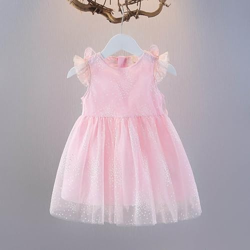 Girls Summer Dresses Polka Dot Butterfly Flowy Princess Dress with Ruffled Skirt Beach Party Outfit for Toddler Kids2