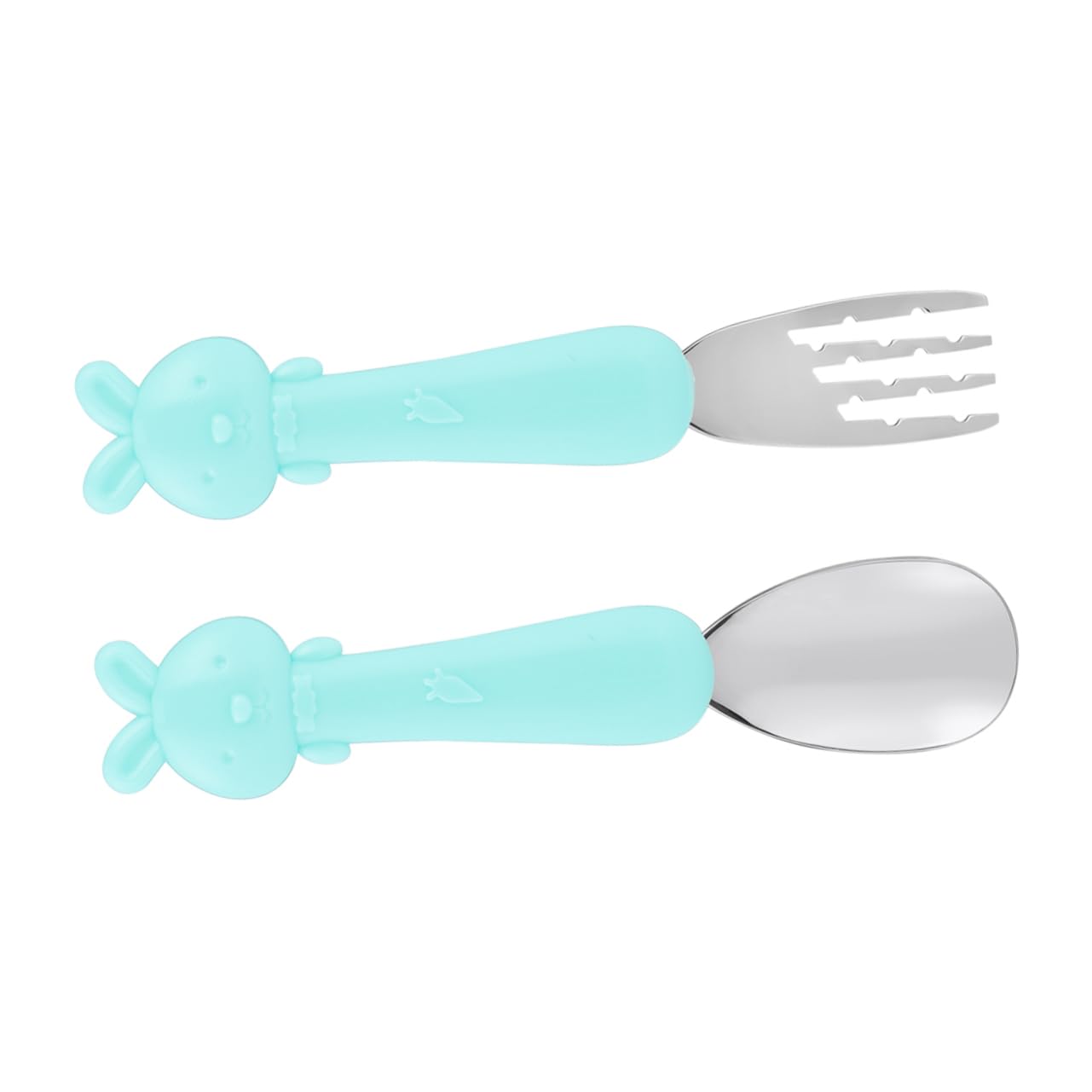 GALPADA 1 Set Fork Spoon for Cartoon Short Handle Feeding Tools Blue Non Slip Design for for Supplementary Food Tableware Smooth and Safe for Little Hands