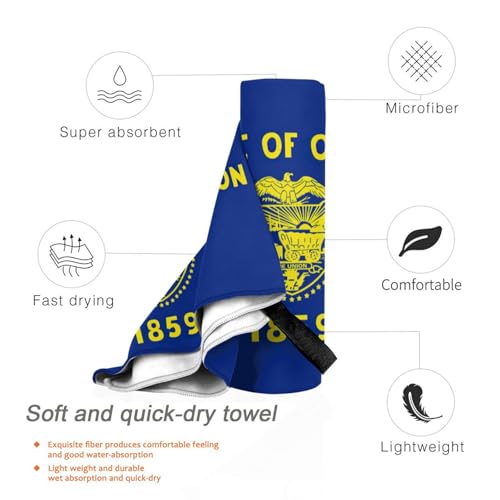Toalla de baño de Oregón suave y grande con bandera del estado 5