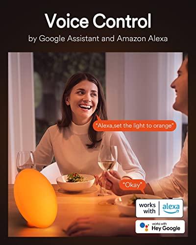 Lumary Smart Table Lamp, Led Rgbai 16 Million Color Dimmable Bedside Ambiance Lamp, Wi-Fi App Alexa Control, Compatible With Alexa, Google Home, Night Lamp For Bedroom, Living Room, Diy Decoration #TOP1