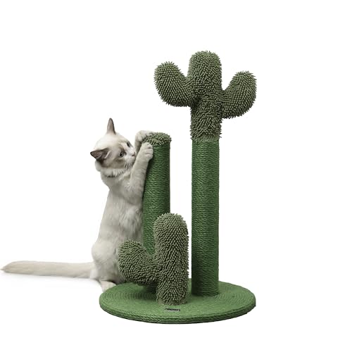 Rascador Torre para Gatos 25.25" con Jute y Peluche Verde