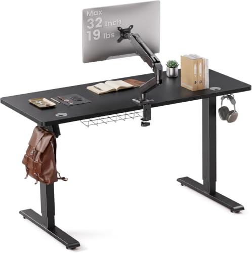 Image of SIAGO 63 x 24 Inch Electric Standing Desk with Single Monitor Stand