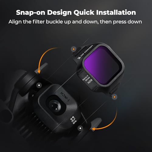 Image of K&F CONCEPT ND Filter Set Compatible with DJI Mini 5 Pro, 6 Pack ND4 ND8 ND16 ND32 ND64 ND1000 Neutral Density Filters Drone Lens Accessories, Multi Coated HD Optical Glass Plastic Frame