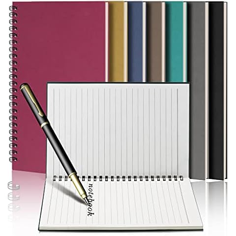 Neworkg 7 Pack Spiral Notebooks, 120 Ruled Pages Colorful Memo Notepads, Soft Cover Notebook with Lined Paper for Office School Travel, 8.3 x 5.5 Inch Cover
