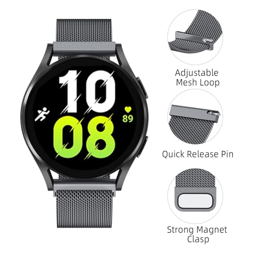 Correa de bucle milanés pulsera de 20mm y 22mm compatible con Huawei Gt 5 Pro y Galaxy Watch 4 3