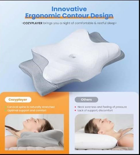 Miniatura 2 de Almohada refrescante para aliviar el dolor para el cuello, almohada cervical ajustable para dormir acogedor, almohadas ergonómicas de espuma