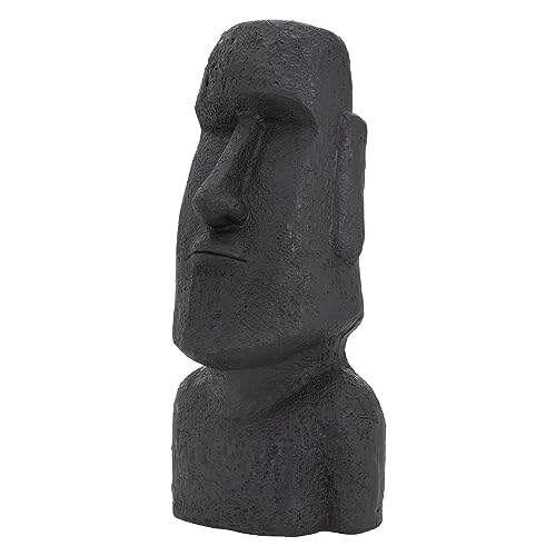 ECD Germany Figurine Moai Tête de Rapa NUI 78cm de Haut, Anthracite, en Polyrésine Résistant aux Intempéries, Statue Décorative Île de Pâques Ornement de Jardin Sculpture pour Intérieur et Extérieur
