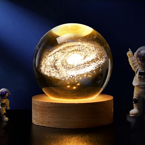 La Mejor Lista de Lámparas decoradas los preferidos por los clientes. 50 Decoración Infantil Lampara de Luna,Lámpara de Noche Glass Ball, Lampara de Galaxia/Luna/Saturno Lámpara de Noche de Bola de Cristal, Adecuado Como Luz de Noche y Lampara de...