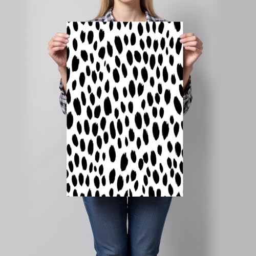 Lienzo de estampado de leopardo con texturas animales minimalistas en blanco y negro