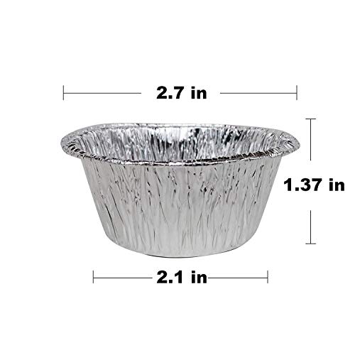 2 Oz Disposable Baking Cups Tins Foil Pans Cups 70 Ml Aluminum Foil Cupcake Bowl Pans For Baking, Roasting, 100Pcs. #TOP2