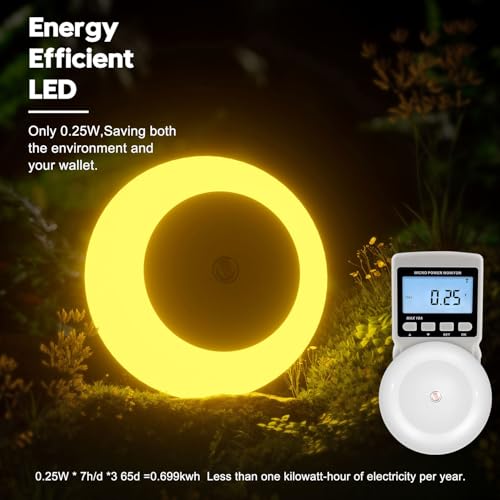 Image of fesnne Night Light, Night Lights Plug into Wall, Dusk to Dawn Sensor, Amber Led Night Light 0.5W, 8 Pack Nightlight for Adults, Bedroom, Bathroom, Hallway, Kitchen