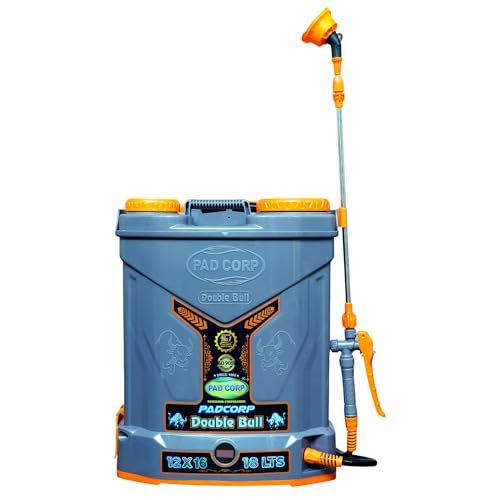 Image of PAD Corp Double Bull 12Vx16Ah Battery Sprayer with Double Motor High Pressure Spray Pump 18 Litre for Agricuture & Garden, 2AH Fast Charger with Digital Percentage Meter (1 Year Warranty)