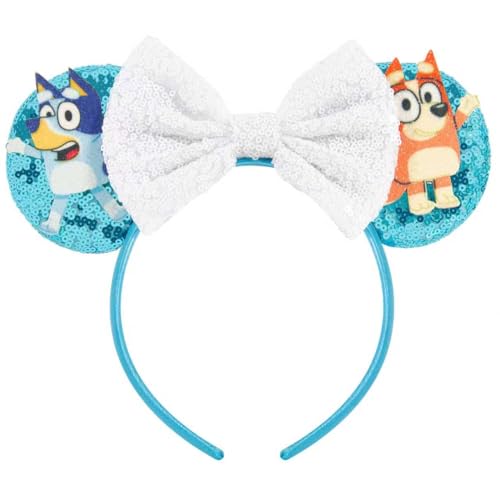 YUNISS Mouse Ear Headbands Sparkle Mouse Ears Headband for Women Girls Cartoon Princess Costume Cosplay Decoration