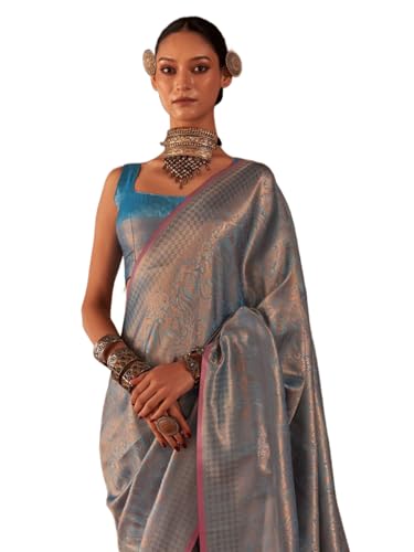 Image of SWORNOF Women's Patola silk saree for Patola festival Wedding silk with rich pallu Design sarees for women with blouse piece