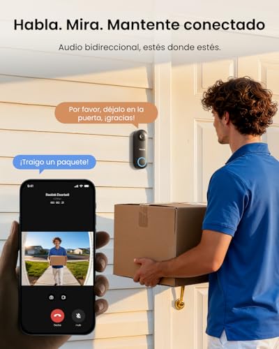 Miniatura 4 de Reolink Poe Timbre Inalámbrico Exterior Impermeable, Súper Hd 2k , Visión Diagonal 180 , Audio Bidireccional, Detección De Personas, Visión Nocturna, Alertas, Funciona Con Nvr, Video Doorbell Poe