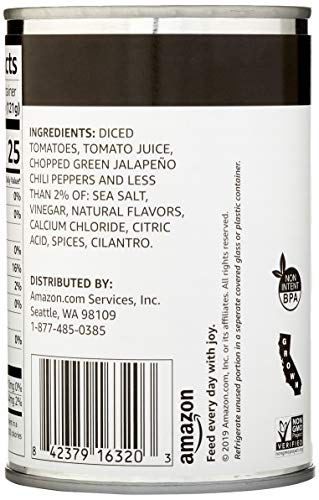 Amazon Brand - Happy Belly Diced Tomatoes With Green Chilies, 14.5 Ounce #TOP1