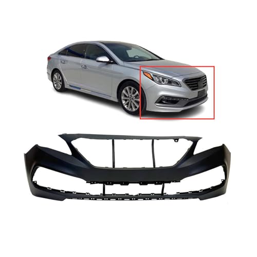 Image of FitParts Compatible with Hyundai Sonata 2015-2017 Front Bumper Cover | Primed, Without Parking Sensor Holes, Sedan, Ready to Paint, OEM 86511C2300, HY1000211