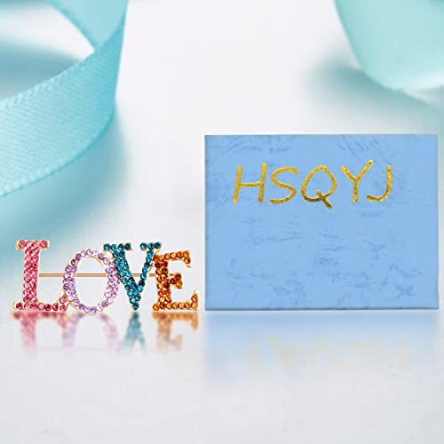 Hsqyj Multicolor Crystal Love Brooch Fashion Elegant Rhinestone Wedding Party Brooches Pin Jewelry Accessories Valentines Gift For Women Girl Gold Plated thumb #6