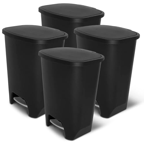 Caneca de basura rectangular Glad 20 gal 4 pack negra