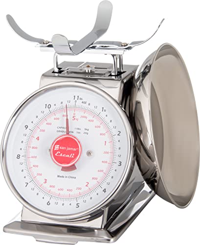 San Jamar Escali Stainless Steel Mechanical Dial Scale With Bowl, Silver #TOP2