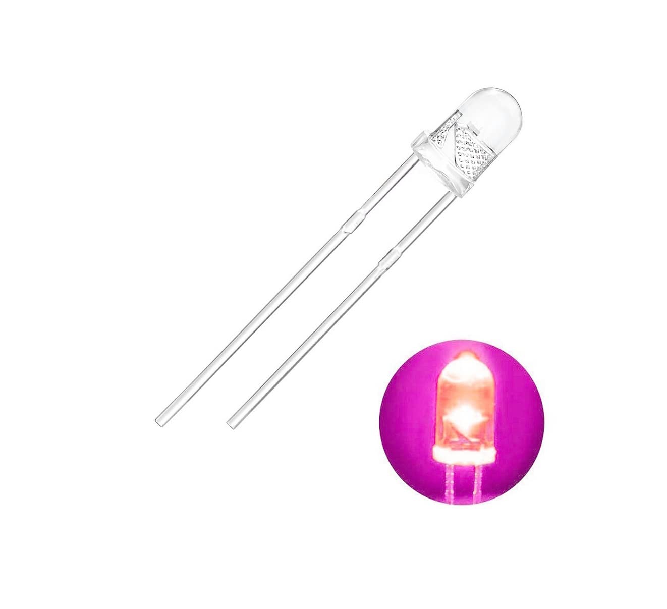 Wizzo {Pack of 100 Pieces) (PINK) Transparent Super Bright LED 5mm, 3V DC 2 Pin Light Emitting Diode, Multipurpose, For Science Projects DIY Hobby Kit (B0BRQQ1M2V) Amazon Price History, Amazon Price Tracker