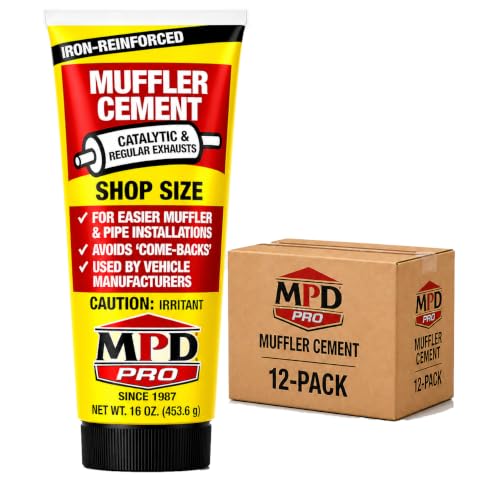 Image of MPD Muffler Cement Putty - 16 oz | Seals Exhaust Leaks, Cracks & Holes | Heat Resistant Up to 2000F | Easy Application for Automotive Repairs - Pack of 12