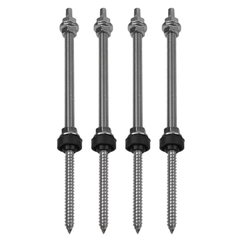 FACAIIO Boulons de suspension M10 pour systèmes solaires photovoltaïques A2, 20 cm/25 cm pour acier inoxydable avec joint EPDM et écrou de verrouillage, pour profilés de montage en aluminium