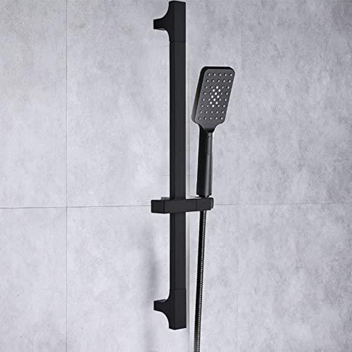 Hoopever Black Shower Riser Rail, Stainless Steel Bathroom Slider Rail Height Adjustable Shower Rod Shower Riser Stand Brackets Shower Bar Shower Head Holder For Bath & Shower System, Total 660Mm #TOP7