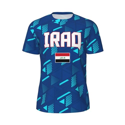 DABOYOZHZH Iraq Flag Cool Iraqans (74) Sports Jersey Mesh T-Shirt 3D Print for Running Cycling Soccer Tennis Fitness Climbing Shirts