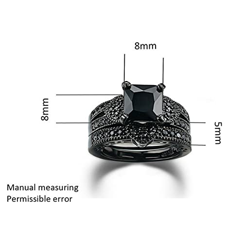 Bague gothique noir zircones acier de qualité supérieure