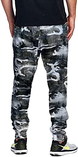 Image of ProGo Men's Casual Jogger Sweatpants Basic Fleece Marled Jogger Pant Elastic Waist