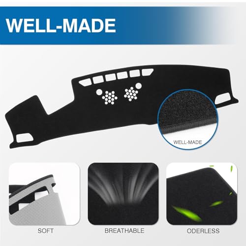 KUST Black Dash Cover for Hyundai Palisade 2020-2024 2025 (SE SEL) (with HUD) Non-Slip Dashboard Cover Polyester Center Console Dash Cover Interior Accessories for Palisade Custom Fit Dash Mat by KUST - Used condition - Image 4