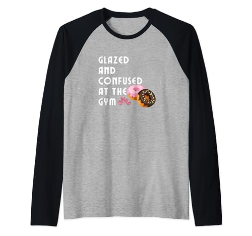 Donut glacé et confus drôle dictons de remise en forme de donut Manche Raglan