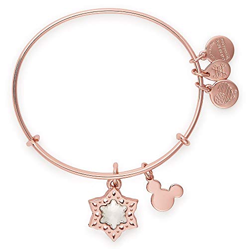 Disney Alex Ani Mickey Snowflake Bangle Bracelet Rose Gold