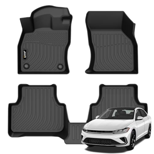 Jenofa-Floor Mats for VWJetta 2019-2025 2026 Floor Liner Waterproof All Weather Car Mats Custom Fit Volkswagen Jetta DurableAutomotive Mat for 2025 Jetta Accessories